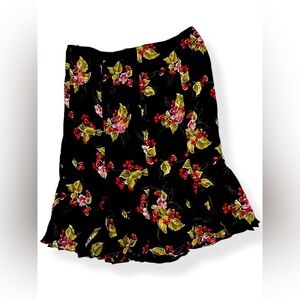 Linq Women’s Black Skirt Boho Floral Size XL‎ New with Tags